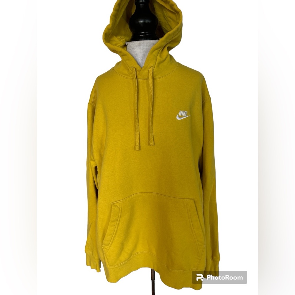 Nike Yellow Hooded Sweatshirt with White Swoosh